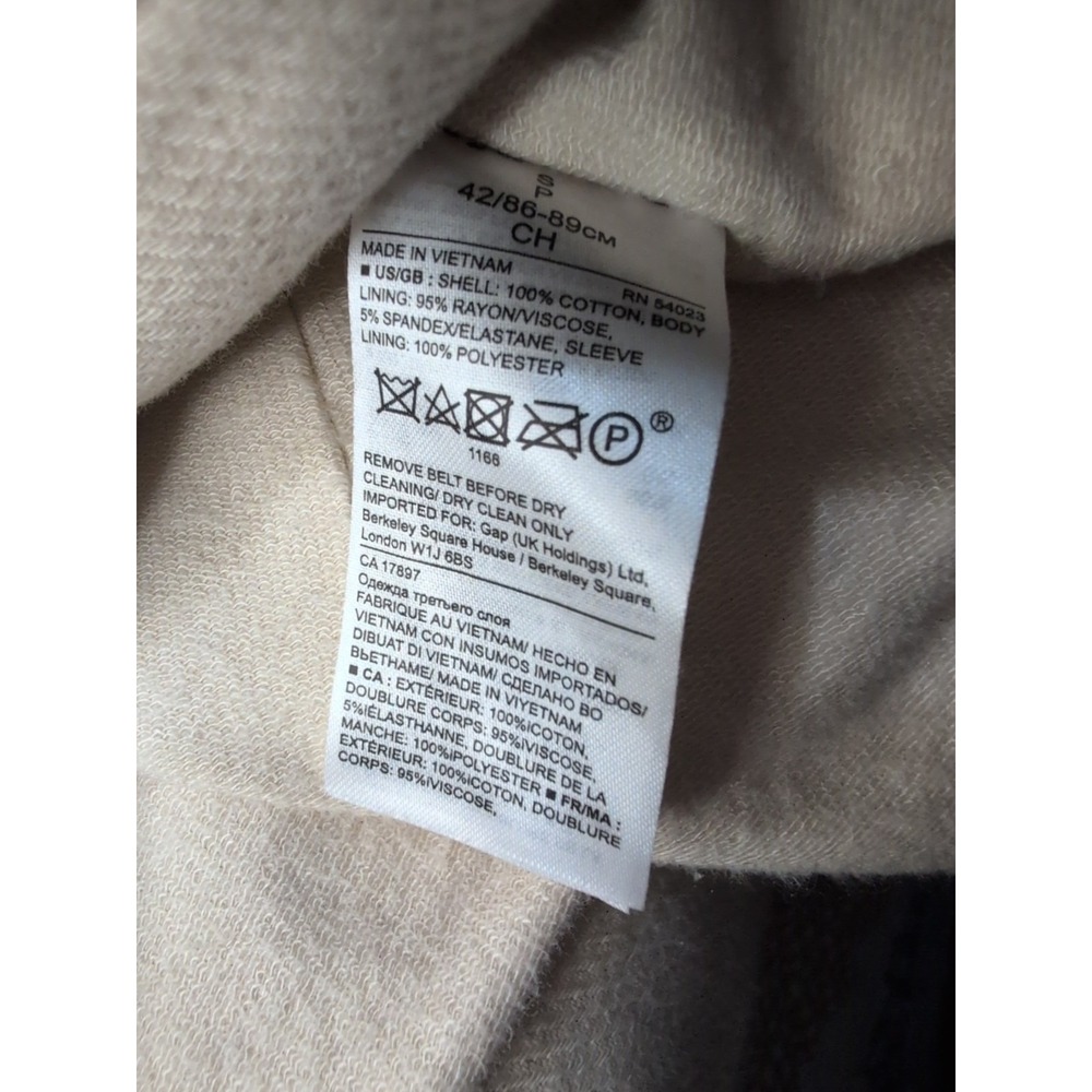 Banana Republic Ivory Moto Jacket Womens S Cotton Knit Structured Career NO Belt - Picture 8 of 12